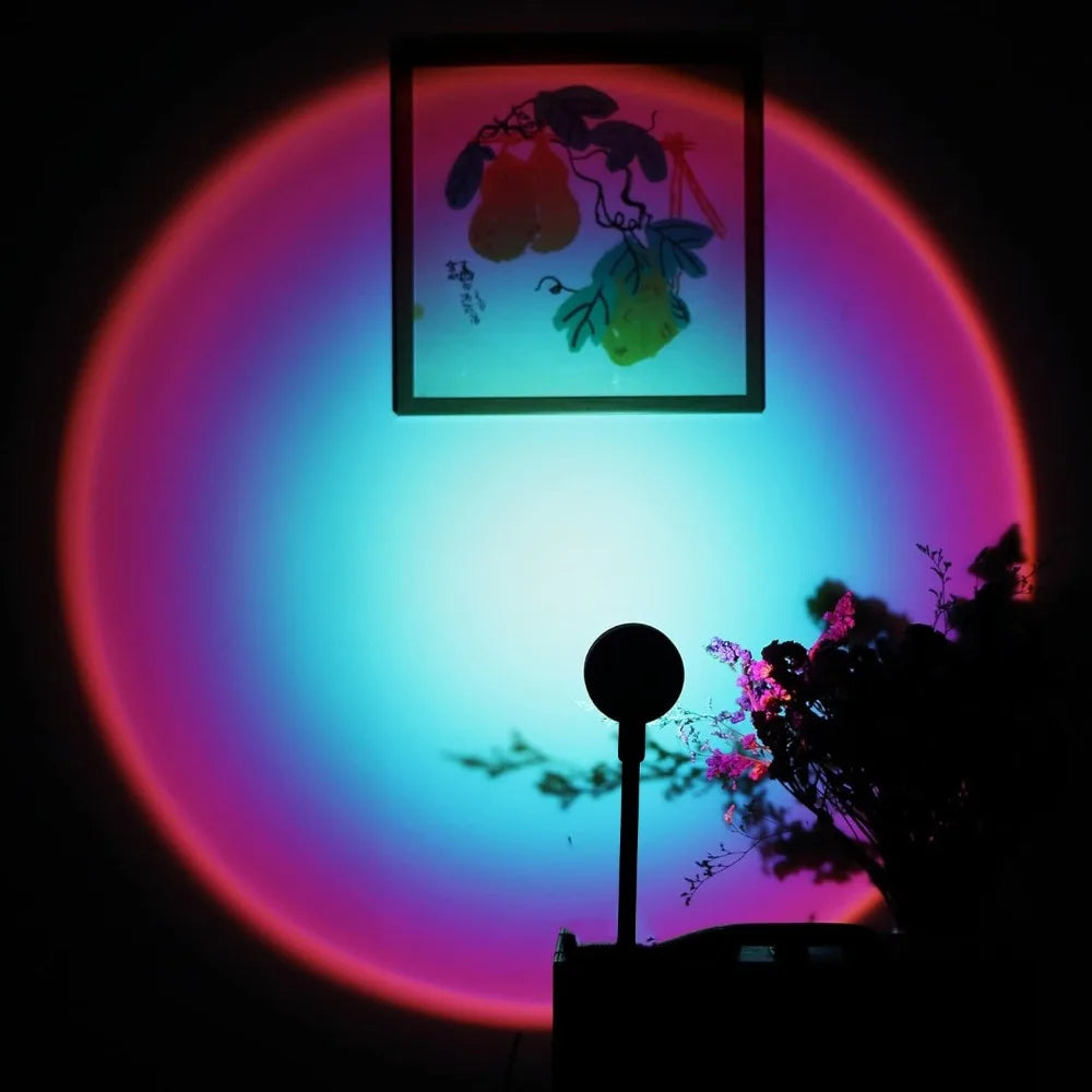 Sunset Projection Lamp – Rotatable USB Atmosphere Light for Home