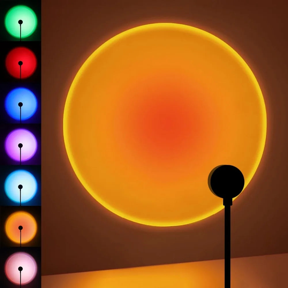 Sunset Projection Lamp – Rotatable USB Atmosphere Light for Home