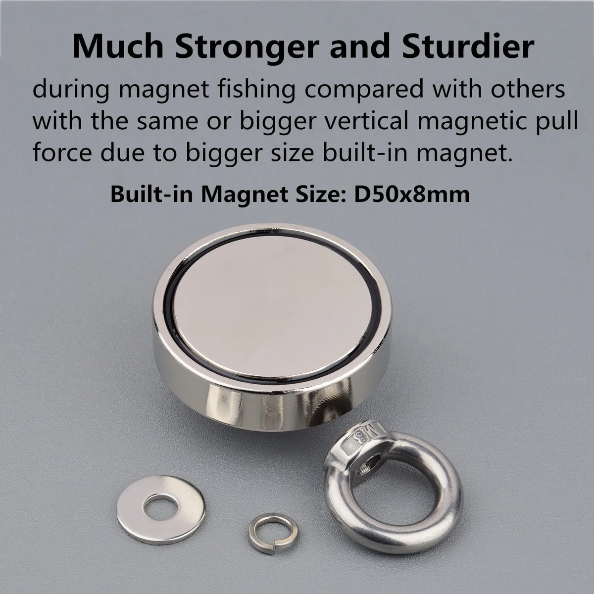 120KG Vertical Srong Neodymium Lifting Magnet Set 10M  Rope Permanant Pot Magnet D60mm Outdoor Funny Tools Fishing
