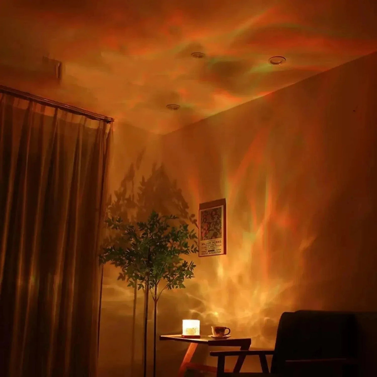 Lámpara de Proyección Aurora 16 Colores – Efecto Ondas y Llama de Cristal - Artículos HE