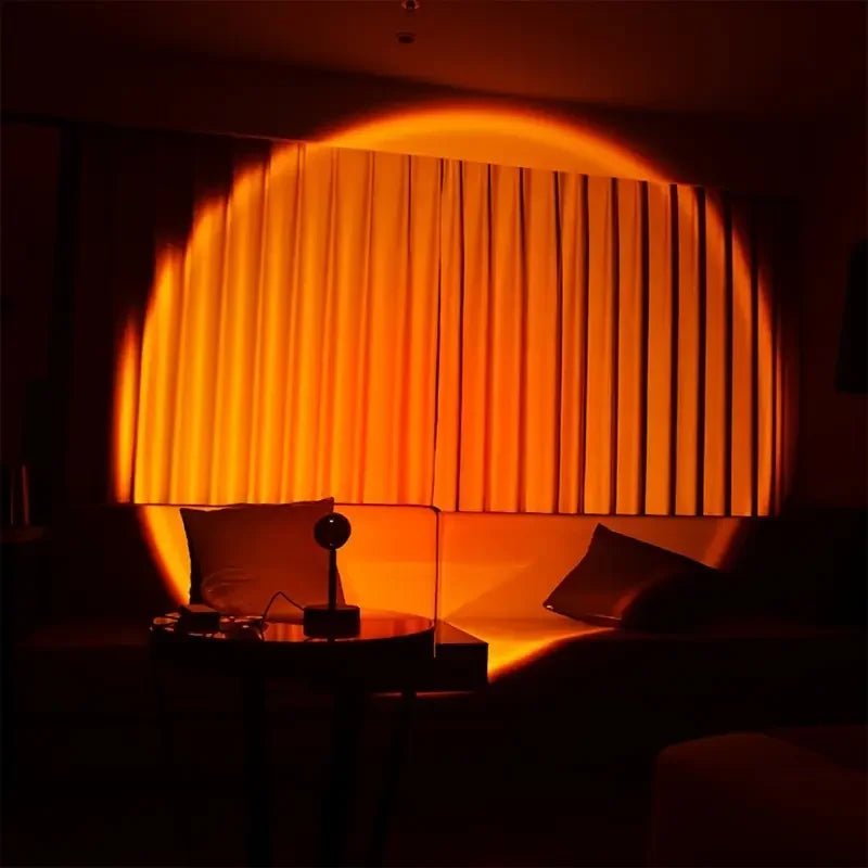 Warm Sunset Projection Lamp – Adjustable Stand & LED Atmosphere Light - Artículos HE